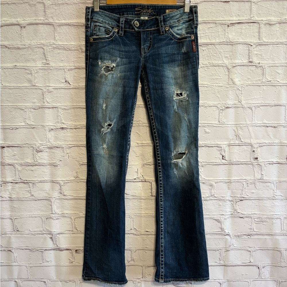 Silver Distressed Tuesday Jeans in Bootcut